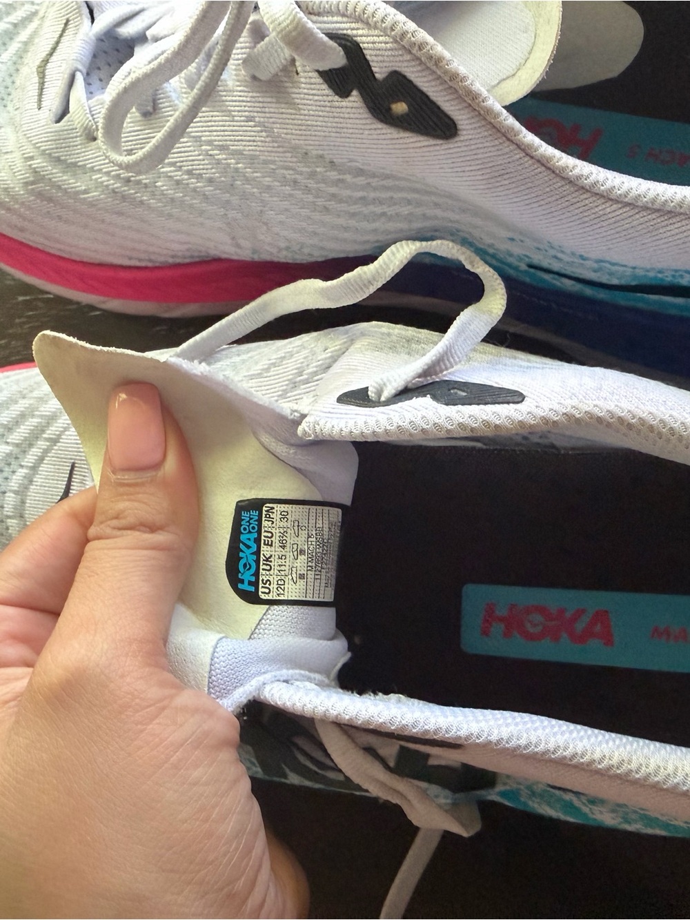 Hoka Men Running Shoes with Pink & Blue Accents - Picture 4 of 6